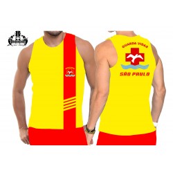 6016 REGATA SALVA VIDAS AMARELA COM FAIXA VERMELHA 