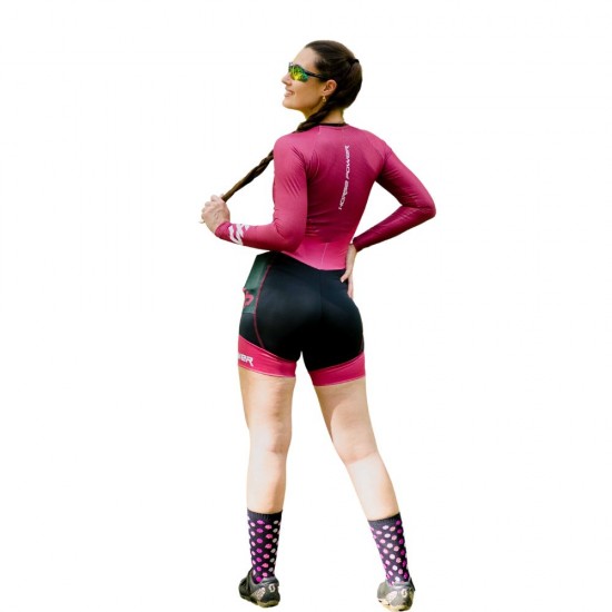 Macaquinho Manga Longa Horse Power Ciclismo Elite- Feminino - F139 Bordo