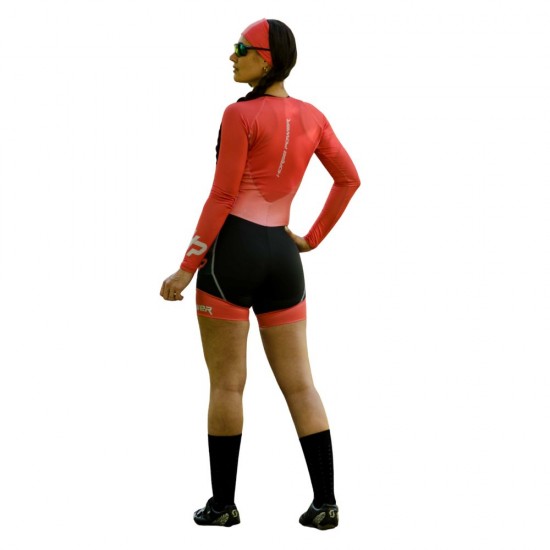 Macaquinho Manga Longa Horse Power Ciclismo Elite- Feminino - F139 Flamingo