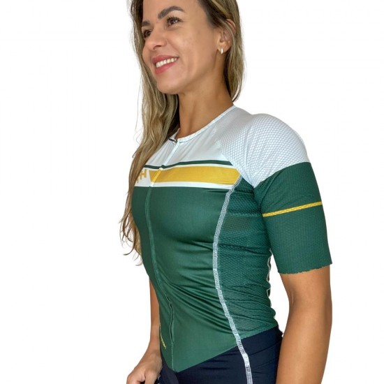 Macaquinho Manga Curta Horse Power Ciclismo Elite- Feminino - FR01VERDOUR