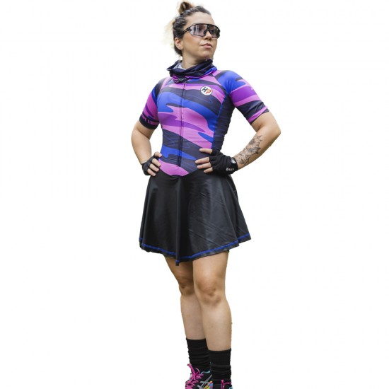 Macaquinho Ciclismo com Saia Godê Horse Power Bike F 107