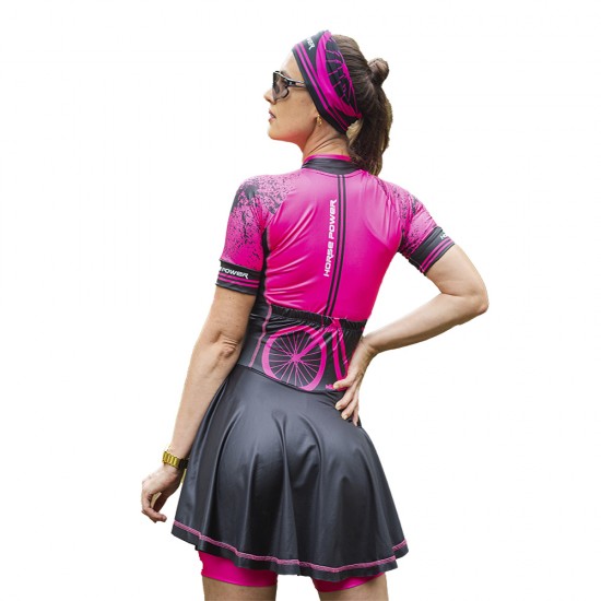 Macaquinho Ciclismo com Saia Godê Horse Power Bike F 104