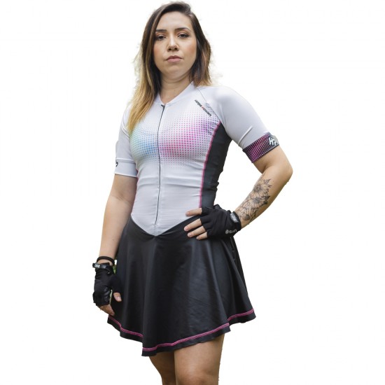 Macaquinho Ciclismo com Saia Godê Horse Power Bike F 106 BC