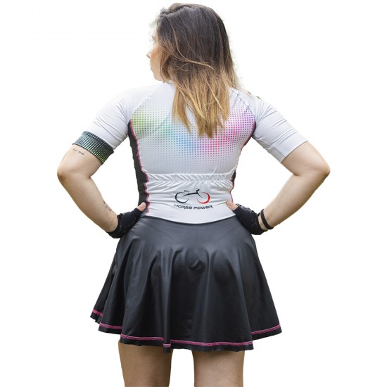 Macaquinho Ciclismo com Saia Godê Horse Power Bike F 106 BC