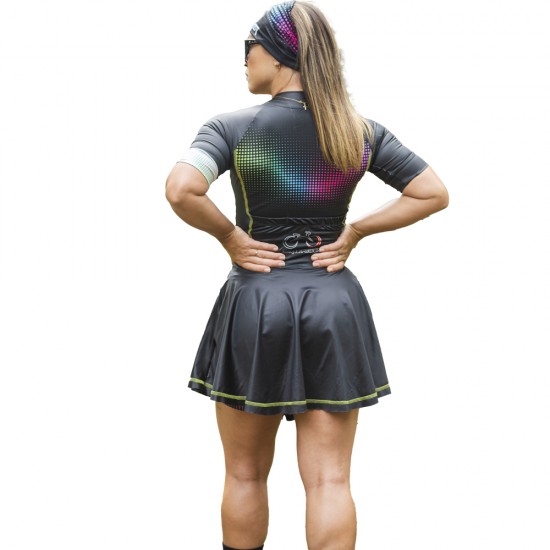 Macaquinho Ciclismo com Saia Godê Horse Power Bike F 106 PT