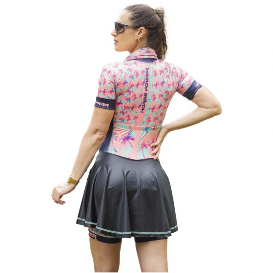 Macaquinho Ciclismo com Saia Godê Horse Power Bike F 111