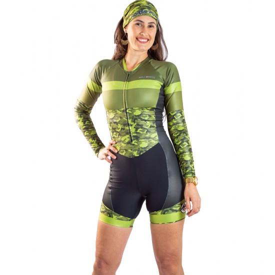 Macaquinho Ciclismo Bike Forro Gel - ML - D80 F51 - Feminino