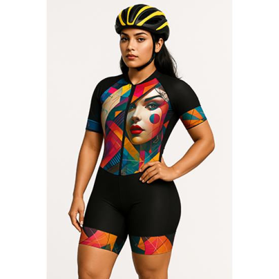 Macaquinho Ciclismo Bike Forro Gel - D80 Abst 04 - Feminino