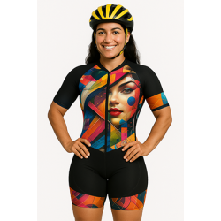 Macaquinho Ciclismo Bike Forro Gel - D80 Abst 04 - Feminino