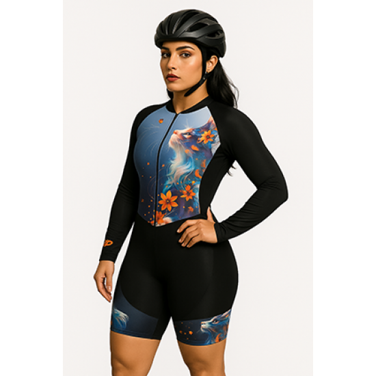 Macaquinho Ciclismo Bike Forro Gel - ML - D80 Abst 07 - Feminino