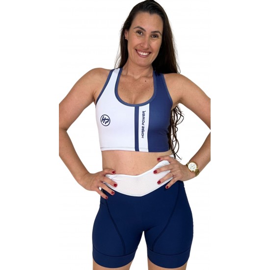 Bretelle Ciclismo Feminino Azul Marinho Modelo 01