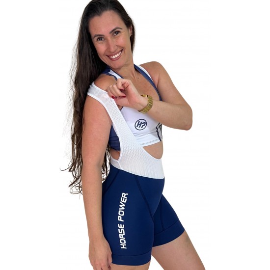 Bretelle Ciclismo Feminino Azul Marinho Modelo 01