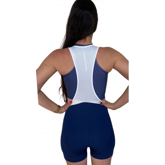 Bretelle Ciclismo Feminino Azul Marinho Modelo 01