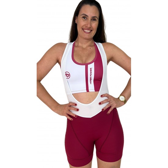 Bretelle Ciclismo Feminino Bordô Modelo 02