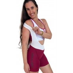 Bretelle Ciclismo Feminino Bordô Modelo 02