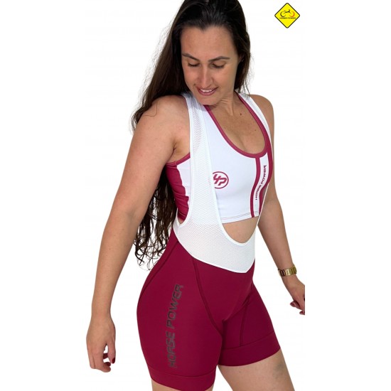 Bretelle Ciclismo Feminino Bordô Modelo 02