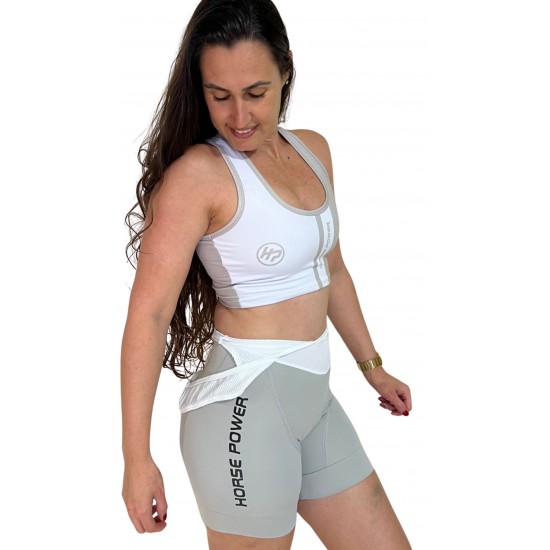 Bretelle Ciclismo Feminino Cinza Modelo 03