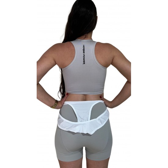 Bretelle Ciclismo Feminino Cinza Modelo 03